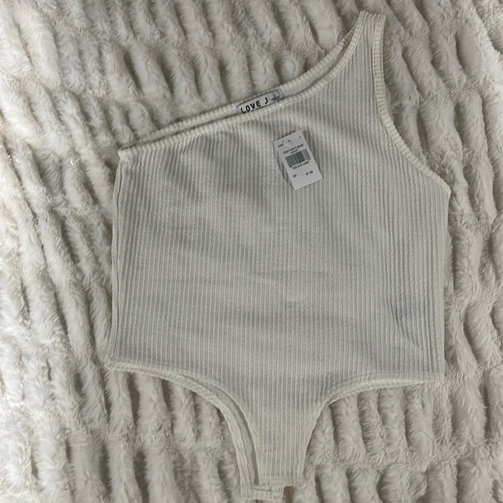 SEXY WOMEN’S FAUX BODYSUIT WHITE LARGE